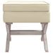 Tabouret de rangement Beige 45x45x49 cm Lin - Photo n°3