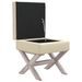 Tabouret de rangement Beige 45x45x49 cm Lin - Photo n°4