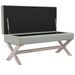 Tabouret de rangement Gris clair 110x45x49 cm Velours - Photo n°4