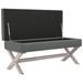 Tabouret de rangement Gris foncé 110x45x49 cm Tissu - Photo n°4