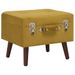 Tabouret de rangement Jaune moutarde 40 cm Velours - Photo n°1