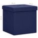 Tabouret de rangement pliable Bleu Faux lin - Photo n°8