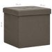 Tabouret de rangement pliable Marron Faux lin - Photo n°8