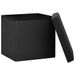 Tabouret de rangement pliable Noir Faux lin - Photo n°4