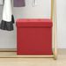 Tabouret de rangement pliable Rouge bordeaux Faux lin - Photo n°1