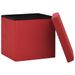 Tabouret de rangement pliable Rouge bordeaux Faux lin - Photo n°4