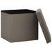 Tabouret de rangement pliable Taupe Faux lin - Photo n°4