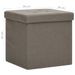 Tabouret de rangement pliable Taupe Faux lin - Photo n°8