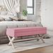 Tabouret de rangement Rose 110x45x49 cm Velours - Photo n°2