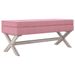 Tabouret de rangement Rose 110x45x49 cm Velours - Photo n°1