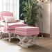 Tabouret de rangement Rose 45x45x49 cm Velours - Photo n°1