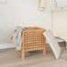 Tabouret de salle de bain 48x47,5x52 cm Bois massif de noyer - Photo n°3