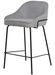 Tabouret en tissu avec pieds en métal noir SHARLE - Assise 66 ou 76 cm - Photo n°1