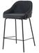 Tabouret en tissu avec pieds en métal noir SHARLE - Assise 66 ou 76 cm - Photo n°1