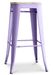 Tabouret haut industriel acier brillant et assise en bois massif naturel Reko 76 cm - Photo n°1