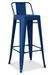 Tabouret haut industriel avec dossier acier brillant Kalax 76 cm - Haut de gamme - Photo n°1