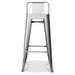 Tabouret haut industriel avec dossier acier brillant Kalax 76 cm - Haut de gamme - Photo n°3