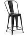 Tabouret industriel avec dossier haut acier brillant Kalax 60 cm - Haut de gamme - Photo n°1