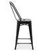 Tabouret industriel avec dossier haut acier brillant Kalax 60 cm - Haut de gamme - Photo n°3