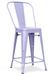 Tabouret industriel avec dossier haut acier brillant Kalax 60 cm - Haut de gamme - Photo n°1