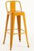 Tabouret industriel avec dossier KONTOIR en acier brillant - Hauteur d'assise 74 cm - Photo n°1