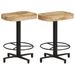 Tabouret industriel bois de manguier clair et acier noir Kizzo 52 - Lot de 2 2 - Photo n°1