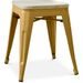 Tabouret industriel en acier brillant et bois clair REKO - Assise 45 cm - Photo n°1