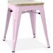 Tabouret industriel en acier brillant et bois clair REKO - Assise 45 cm - Photo n°1