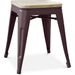 Tabouret industriel en acier brillant et bois clair REKO - Assise 45 cm - Photo n°1
