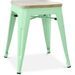 Tabouret industriel en acier brillant et bois clair REKO - Assise 45 cm - Photo n°1