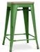 Tabouret industriel en acier brillant et bois clair REKO - Assise 60 cm - Photo n°1