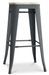 Tabouret industriel en acier brillant et bois clair REKO - Assise 76 cm - Photo n°1