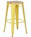 Tabouret industriel en acier brillant et bois clair REKO - Assise 76 cm - Photo n°1