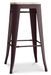 Tabouret industriel en acier brillant et bois clair REKO - Assise 76 cm - Photo n°1