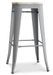 Tabouret industriel en acier brillant et bois clair REKO - Assise 76 cm - Photo n°1