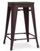 Tabouret industriel en acier brillant et bois marron REKO - Assise 60 cm - Photo n°1