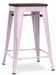 Tabouret industriel en acier brillant et bois marron REKO - Assise 60 cm - Photo n°1