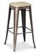 Tabouret industriel en acier bronze et bois clair REKO - Assise 76 cm - Photo n°1