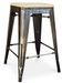 Tabouret industriel en acier vintage et bois clair REKO - Assise 60 cm - Photo n°1