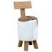 Tabouret Marron Bois de teck solide - Photo n°1