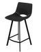 Tabouret moderne tissu avec pieds en métal noir Karane - Assise 66 ou 76 cm - Photo n°1
