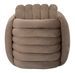 Tabouret pouf en velours gris design noué gris Softy - Photo n°1