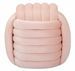 Tabouret pouf en velours rose design noué Softy - Photo n°1