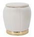Tabouret/rangement paris crème/or cm ø 43 x 43 - Photo n°1