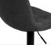 Tabouret relevable et rotatif avec assise tissu et structure métal noir Kasha - Photo n°4