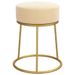 Tabouret rond Abricot Velours - Photo n°3