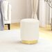 Tabouret rond Blanc Peluche - Photo n°1