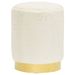 Tabouret rond Blanc Peluche - Photo n°2