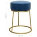 Tabouret rond Bleu Velours - Photo n°6