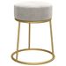 Tabouret rond Gris clair Velours - Photo n°2